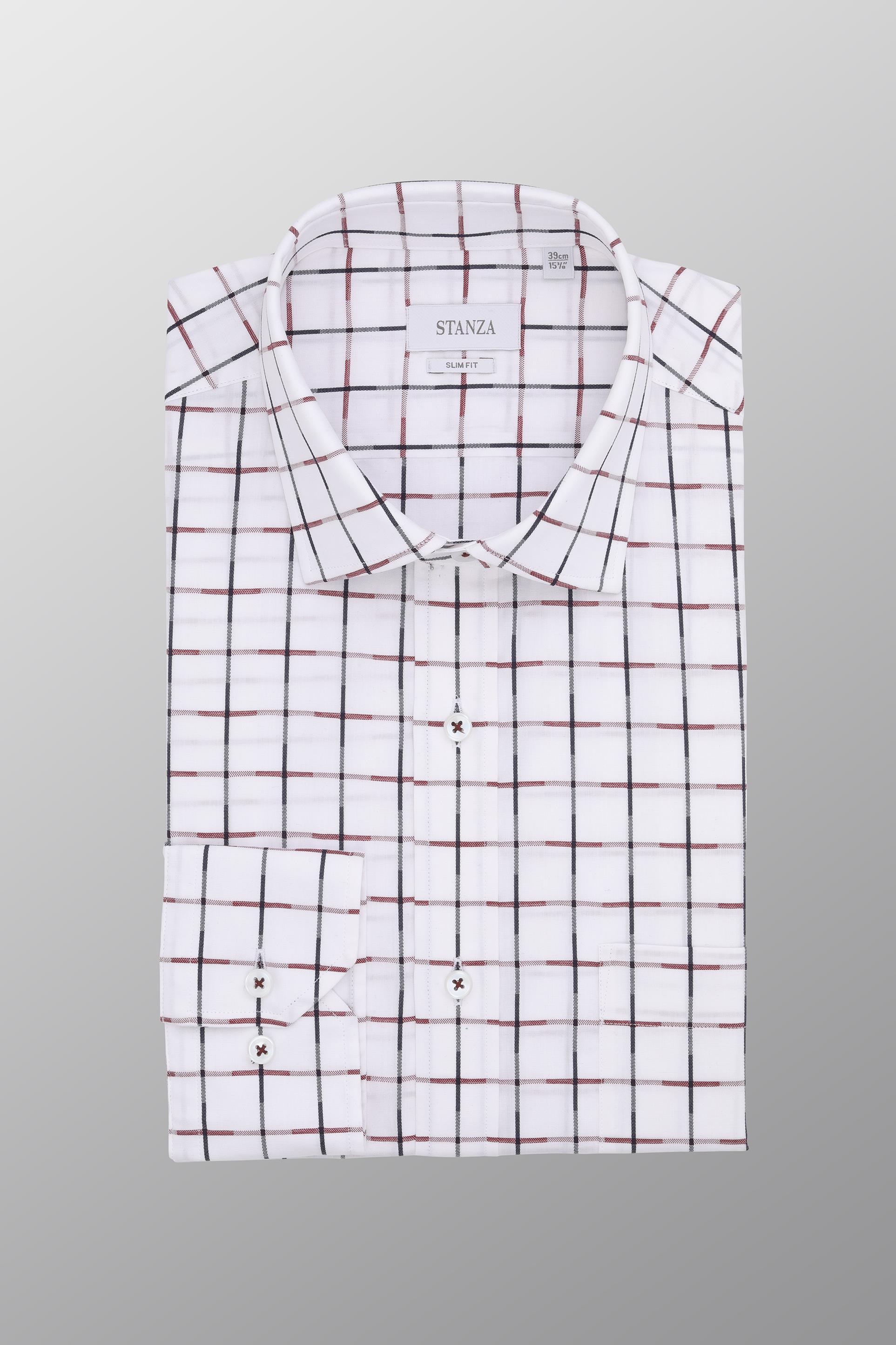 white check formal shirt